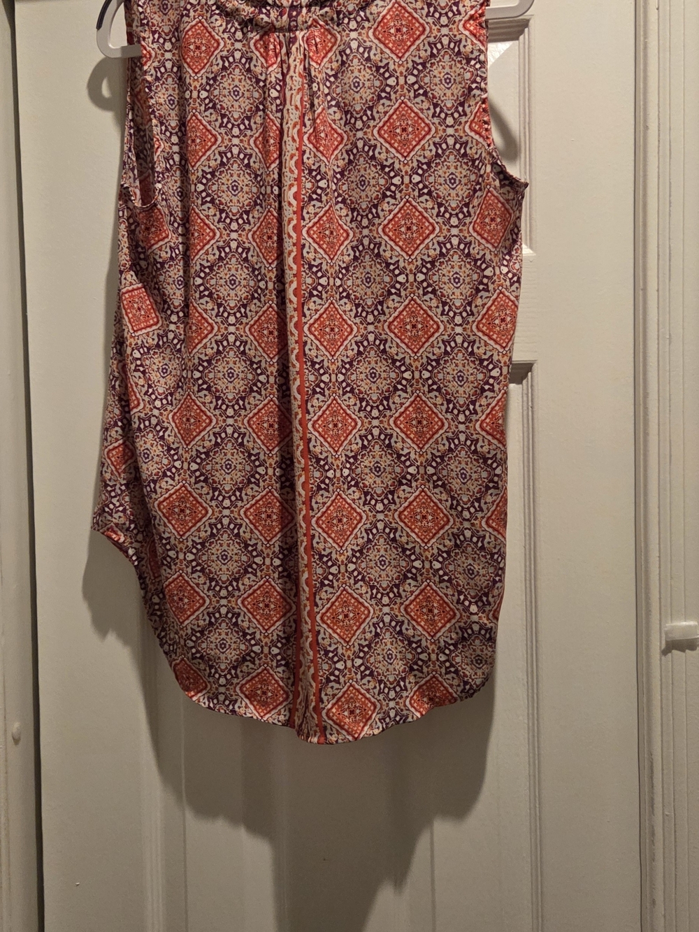 Cynthia Rowley Sleeveless Boho V-Neck Top - Rust Multi - Picture 3 of 5